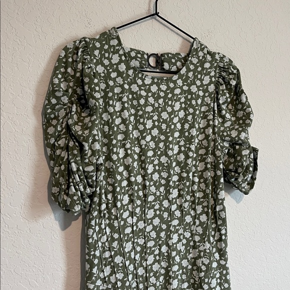 Free People Green Floral Open Back Midi Dress - Picture 4 of 10